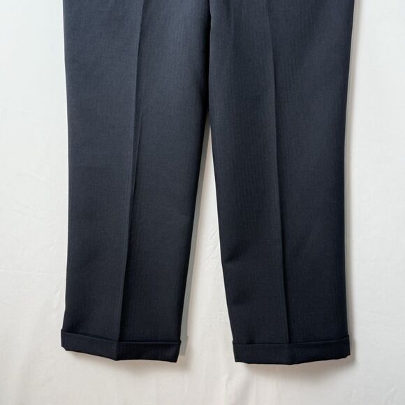 Paul Frederick Men’s 36x28 Navy Blue Pleated Dress Pants Cuffed Extended Waist - Picture 6 of 16